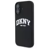 DKNY DKHMP16SSNYACH Hard Case do Apple iPhone 16 6,1 cala Czarny Silikon z Białym Nadrukowanym Logo MagSafe