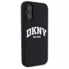 DKNY DKHMP16SSNYACH Hard Case do Apple iPhone 16 6,1 cala Czarny Silikon z Białym Nadrukowanym Logo MagSafe