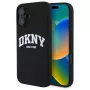 DKNY DKHMP16SSNYACH Hard Case do Apple iPhone 16 6,1 cala Czarny Silikon z Białym Nadrukowanym Logo MagSafe