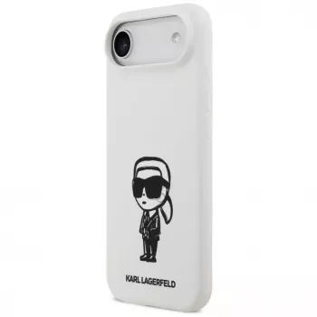 KARL LAGERFELD Silikonowe etui Karl Sketch & Logo MagSafe do iPhone 13 Pro Max Białe