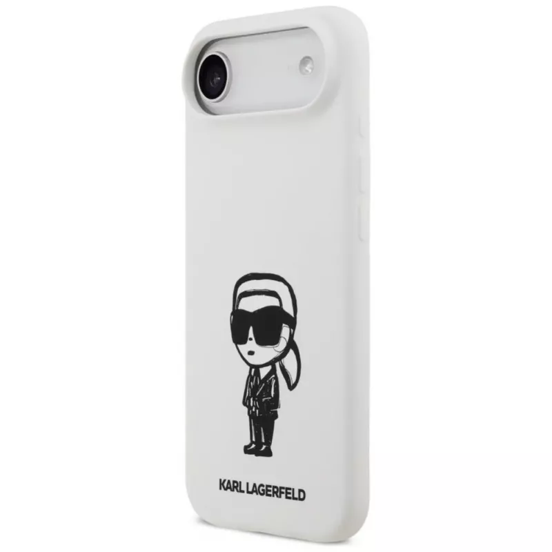 KARL LAGERFELD Silikonowe etui Karl Sketch & Logo MagSafe do iPhone 13 Pro Max Białe