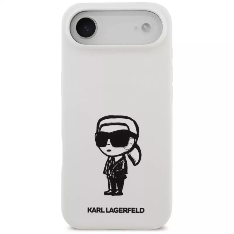KARL LAGERFELD Silikonowe etui Karl Sketch & Logo MagSafe do iPhone 13 Pro Max Białe