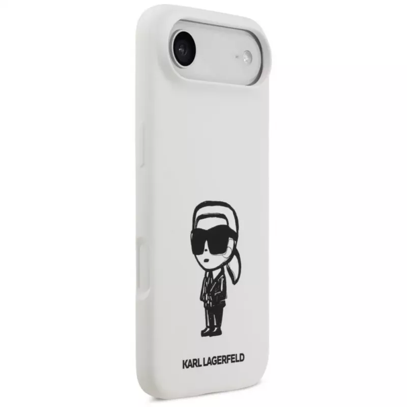 KARL LAGERFELD Silikonowe etui Karl Sketch & Logo MagSafe do iPhone 13 Pro Max Białe
