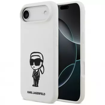 KARL LAGERFELD Silikonowe etui Karl Sketch & Logo MagSafe do iPhone 13 Pro Max Białe