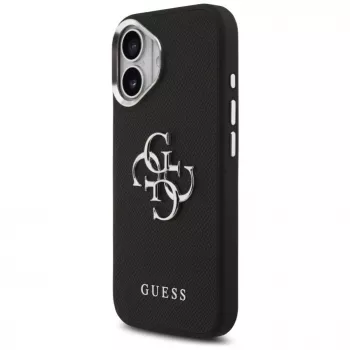 Guess Grained Big 4G Classic Logo Case do iPhone 17, Czarny