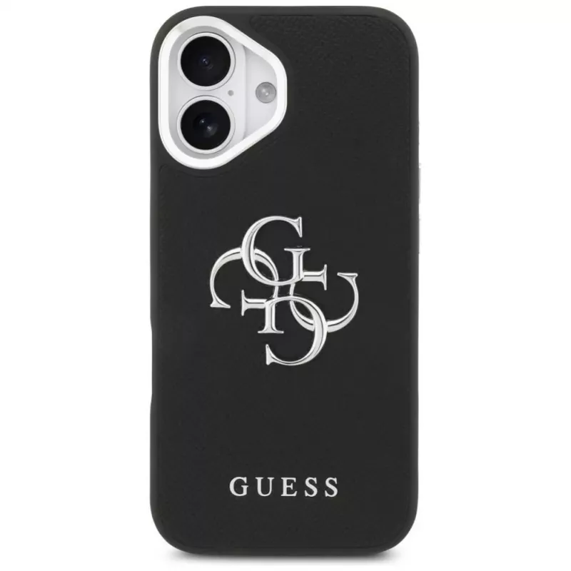 Guess Grained Big 4G Classic Logo Case do iPhone 17, Czarny