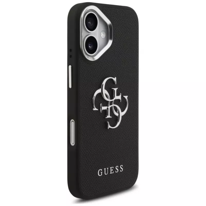 Guess Grained Big 4G Classic Logo Case do iPhone 17, Czarny
