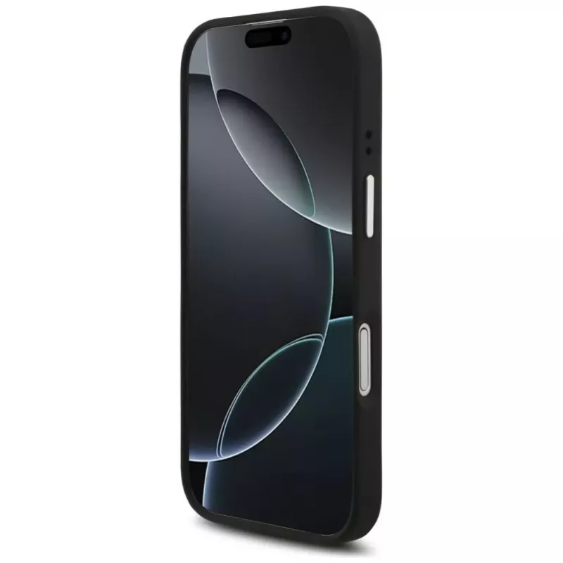 Guess Grained Big 4G Classic Logo Case do iPhone 17, Czarny