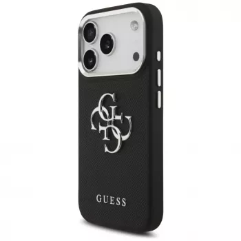 Guess Grained Big 4G Classic Logo Case do Apple iPhone 17 Pro, Czarny