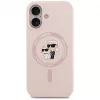 KARL LAGERFELD Silikonowe etui Karl&Choupette Ring MagSafe do iPhone 17 Różowe