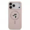 KARL LAGERFELD Silikonowe etui Karl & Choupette Ring MagSafe na Apple iPhone 17 Pro Max, różowe