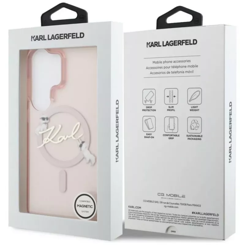 KARL LAGERFELD IML KC Script MagSafe Case do Samsung Galaxy S26 Ultra, Różowy