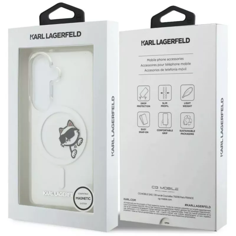 KARL LAGERFELD IML Peekaboo Choupette MagSafe Case do Samsung Galaxy S26, przezroczysty