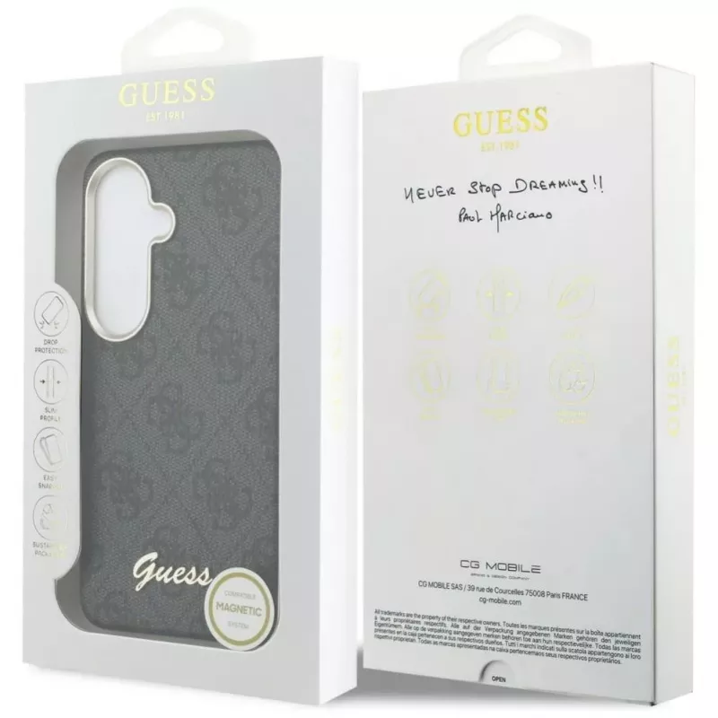 Guess 4G Script MagSafe Case do Samsung Galaxy S26 Czarny