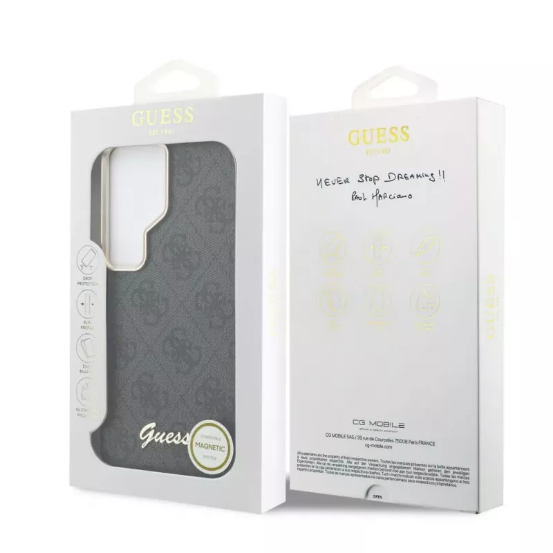 Guess 4G Script MagSafe Case do Samsung Galaxy S26 Ultra (Czarny)