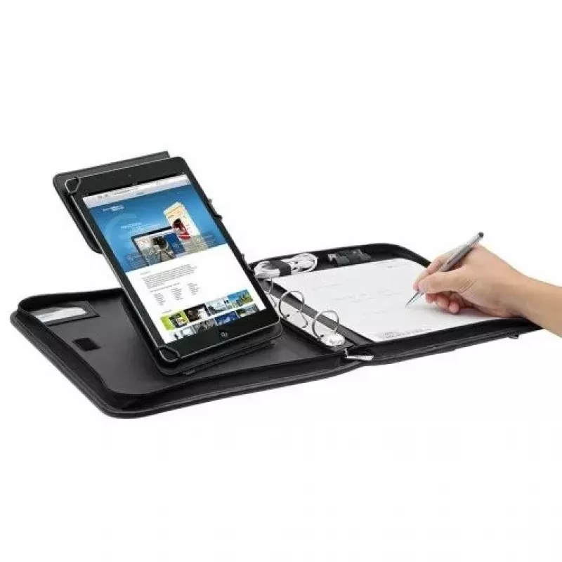 WEDO Organizer ELEGANCE - Zamykane etui na tablet - Skóra syntetyczna, nylon teksturowany - Czarny - 10.5