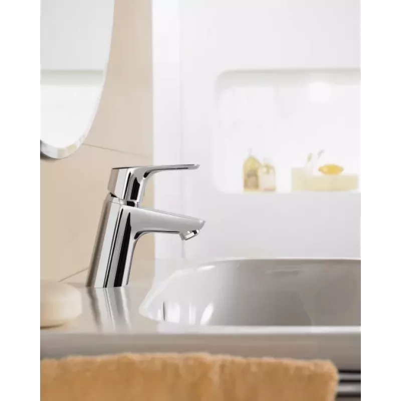 Hansgrohe Focus E2 Bateria umywalkowa 3173 Chrom, jednouchwytowa, stojąca, z zestawem odpływowym klik-klak