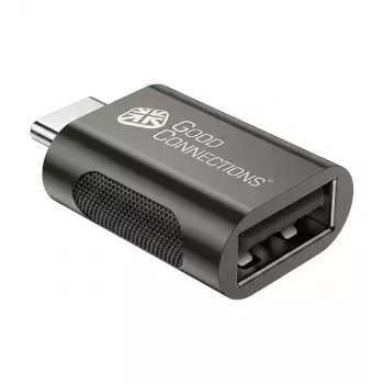 GoodConnections USB 3.2 Gen 1 / USB 3.0 Adapter USB-C Męski do USB-A Żeński, Obudowa z Cynkowanego Metalu, Antracyt, Zestaw 3 szt.