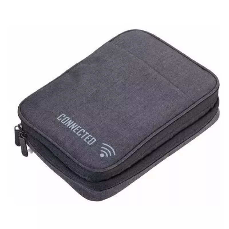 TROIKA CONNECTED Cable Organizer Pouch Dark Grey (CBO30/DG)