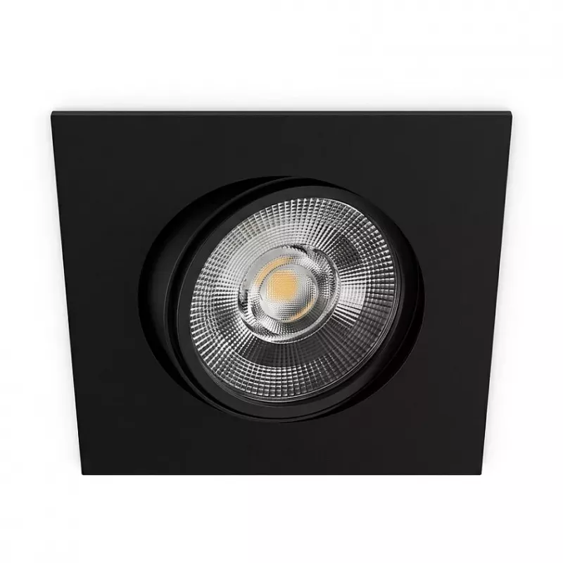 SYNERGY21 LED Recessed Ceiling Spotlight Helios Black - Square + Tilting - Warm White