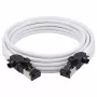 Synergy21 Patch Cable RJ45, CAT6A 500MHz, 2m, Biały, S/FTP, Slimline Okrągły d=4.5mm, TPE/LSZH (Superflex), AWG28, z Wtykiem CAT7 Raw, Obrotowy Wtyk