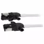Kabel krosowy Synergy21 RJ45, CAT6A 500MHz, 5m, Biały, S/FTP, Slimline Okrągły d=4,5mm, TPE/LSZH (Superflex), AWG28, z przewodem CAT7, Obrotowy złącze