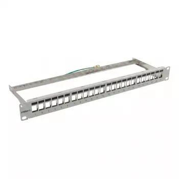 Synergy 21 Keystone Patch Panel 19 Cal 24 Port 1U Niezaładowany Jasnoszary Głębokość 94 mm