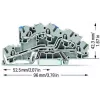 WAGO 2003-7646 3-przewodowa listwa zaciskowa przelotowa, 2,5 mm², 800 V, szary, montaż na szynie DIN