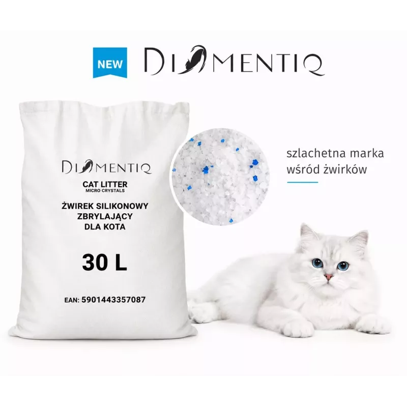 DIQ DIAMENTIQ Micro Crystals Silicone Clumping Cat Litter 30L