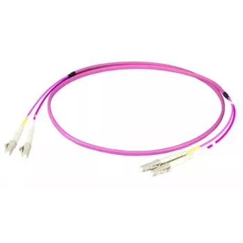 EFB Elektronik Duplex Jumper LC-LC 50/125 µm OM4 LSZH Erika Violet Flat Twin 3x5mm 0,5m