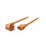 EFB Elektronik Mains Power Cable CEE 7/7 Schuko 90° to IEC C13 180°, Orange, 1.8 m, 3 x 0.75 mm²