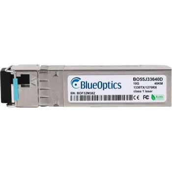 BlueOptics HPE Aruba R9X54A Kompatybilny Transceiver SFP+ Bidi, LC-Simplex, 10GBASE-BX-D, Światłowód Jednomodowy, TX1330nm/RX1270nm, 40km, DDM, 0°C do +70°C (R9X54A-BO)