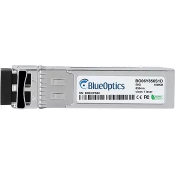 BlueOptics Fortinet FN-TRAN-SFP56-SR Kompatybilny Transceiver SFP56, LC Duplex, 50GBASE-SR, Światłowód Wielomodowy, 850nm, 100m, 0°C do +70°C, DDM