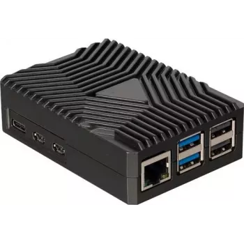 Joy-IT RB-AlucaseP5-09 SBC Case dla Raspberry Pi 5, Aluminium, Czarny
