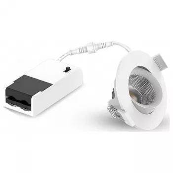 LEUCHTEK GMBH SPR-6W-XWW Wpuszczany reflektor LED, IP44, aluminium, obrotowy, z możliwością wyboru barwy światła