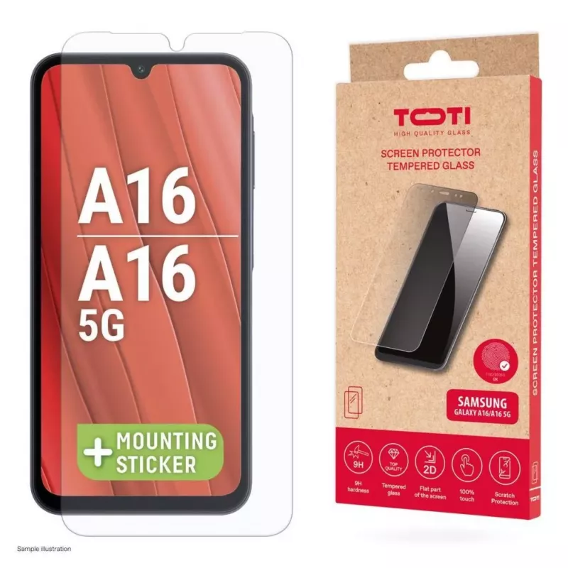 TOTI Tempered Glass 2D Screen Protector for Samsung Galaxy A26/A16/A17, Transparent