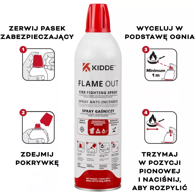 Kidde KFS-500 Flame Out Gaśnica w sprayu 500 ml