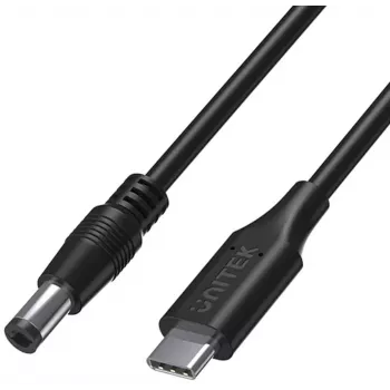 UNITEK 65W USB-C na DC 5.5mm Przewód zasilający do laptopa 1.5m Czarny
