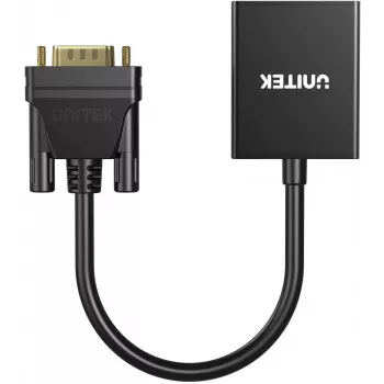 UNITEK VGA na HDMI Adapter Full HD 1080p Czarny 15cm