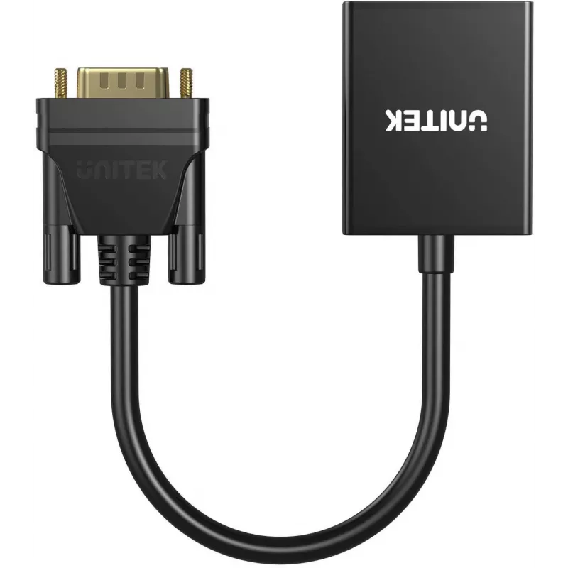 UNITEK VGA na HDMI Adapter Full HD 1080p Czarny 15cm