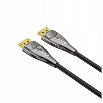 UNITEK Active Fiber Optic DisplayPort 2.1 Cable 20m 8K 80Gbps Black