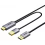 UNITEK HDMI na DisplayPort 4K Kabel z zasilaniem USB-A, 1,8 m, czarny