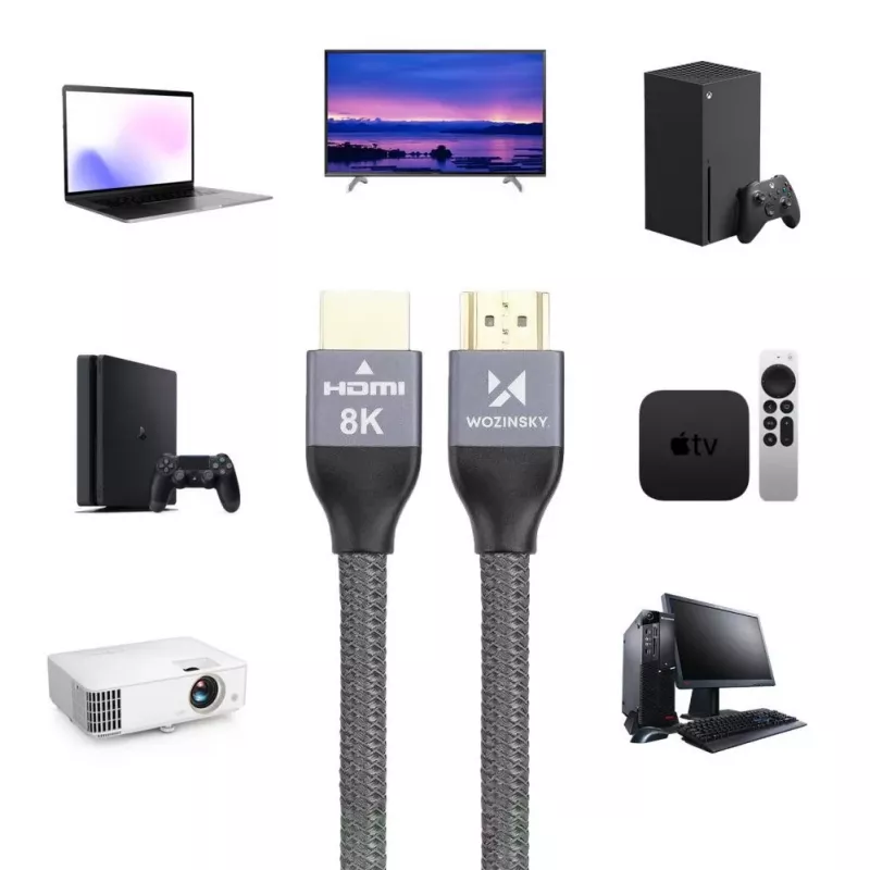 Wozinsky USB-C do USB-A Kabel 1 m Srebrny Pleciony Nylon