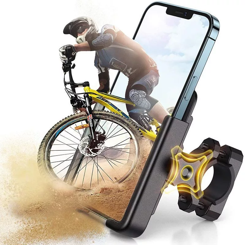 Wozinsky Metalowy Uchwyt na Telefon do Rowerów i Hulajnóg, Czarny (WBHBK3)
