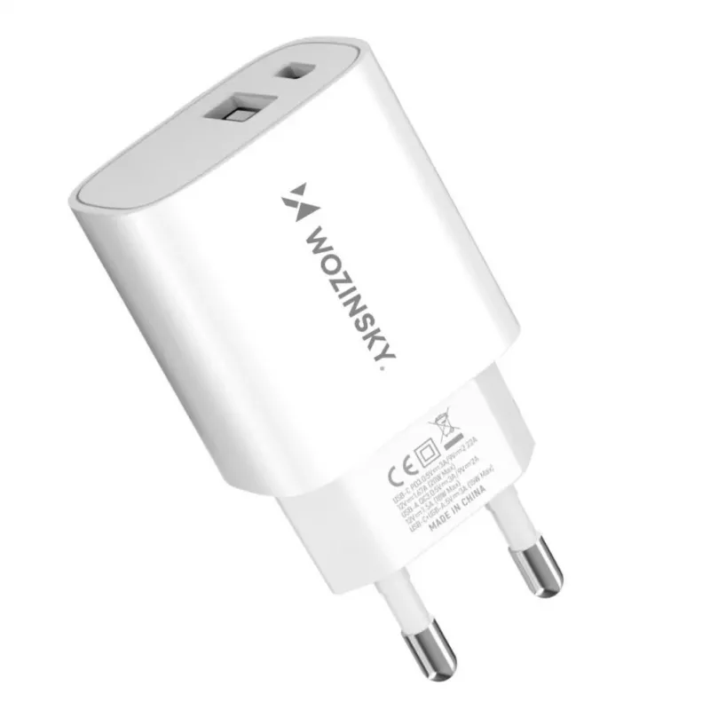 Wozinsky WGWCW 20W USB-A USB-C Ładowarka ścienna - Biała