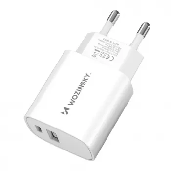Wozinsky WGWCW 20W USB-A USB-C Ładowarka ścienna - Biała