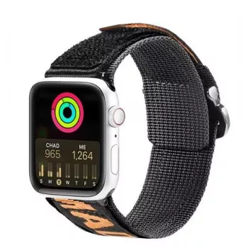 Pasek Dux Ducis (Wersja Outdoor) Nylonowy do Apple Watch Ultra, SE, Series 9, 8, 7, 6, 5, 4, 3, 2, 1 (49, 45, 44, 42 mm) Czarno-Pomarańczowy
