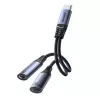 Joyroom SY-C03 USB-C na 2x USB-C 2w1 Adapter DAC - Czarny