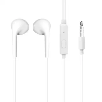 Dudao X10S Słuchawki douszne przewodowe z mikrofonem, wtyk 3,5 mm, kabel 1,2 m, biały