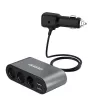 Dudao Car Charger 2x USB / 3x Cigarette Lighter Splitter Black (R1Pro black)
